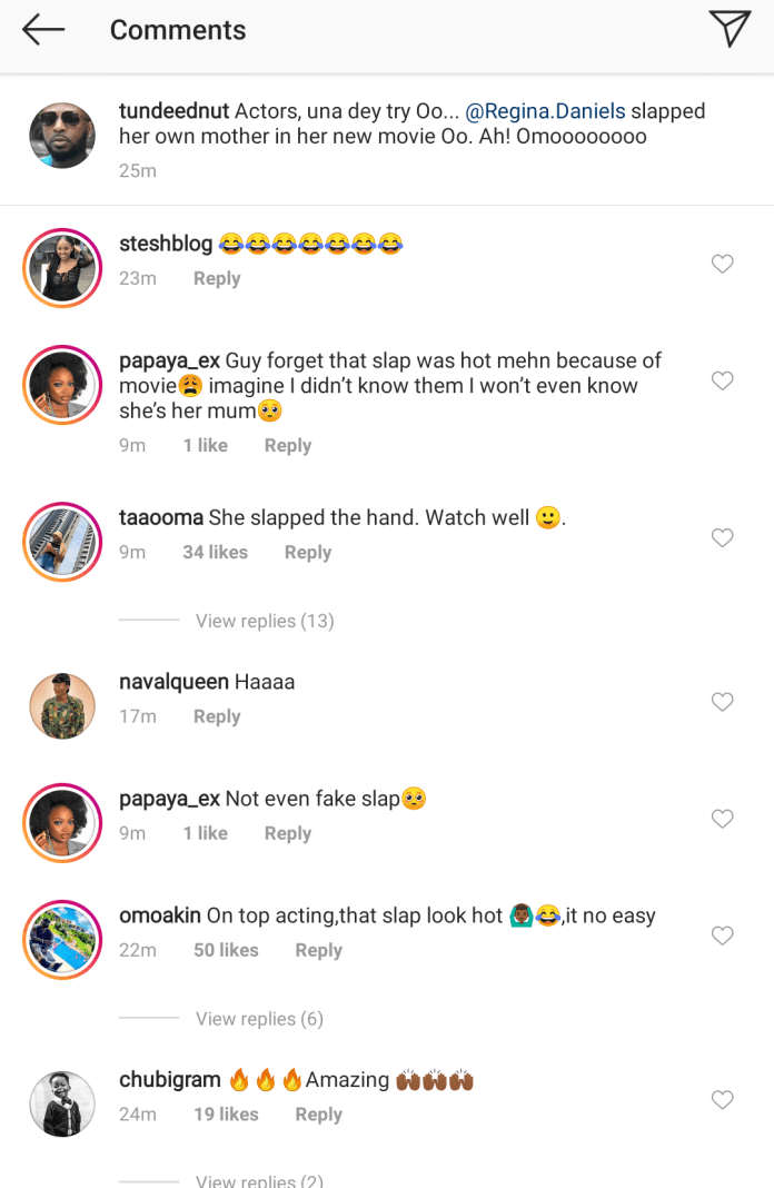 Regina Daniels publicly gives mother dirty slap