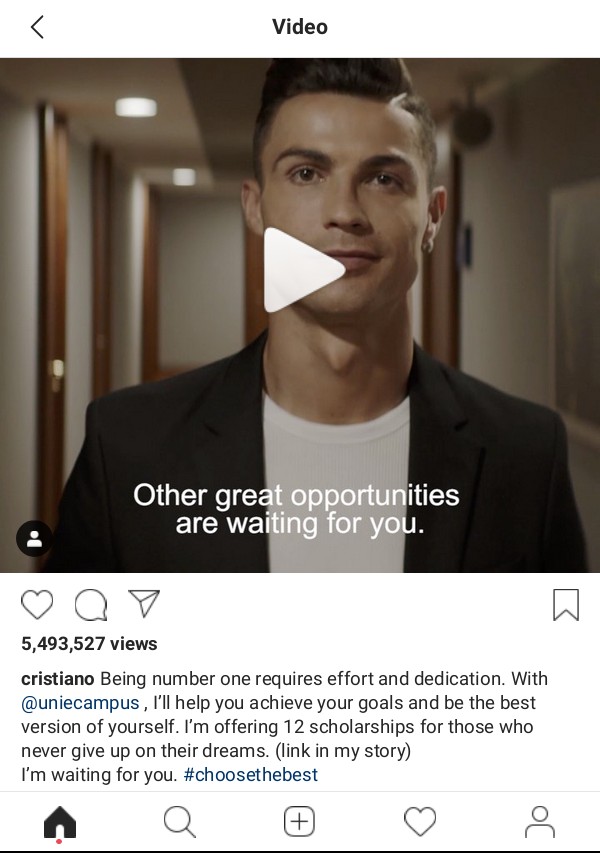 cristiano ronaldo offers scholarship